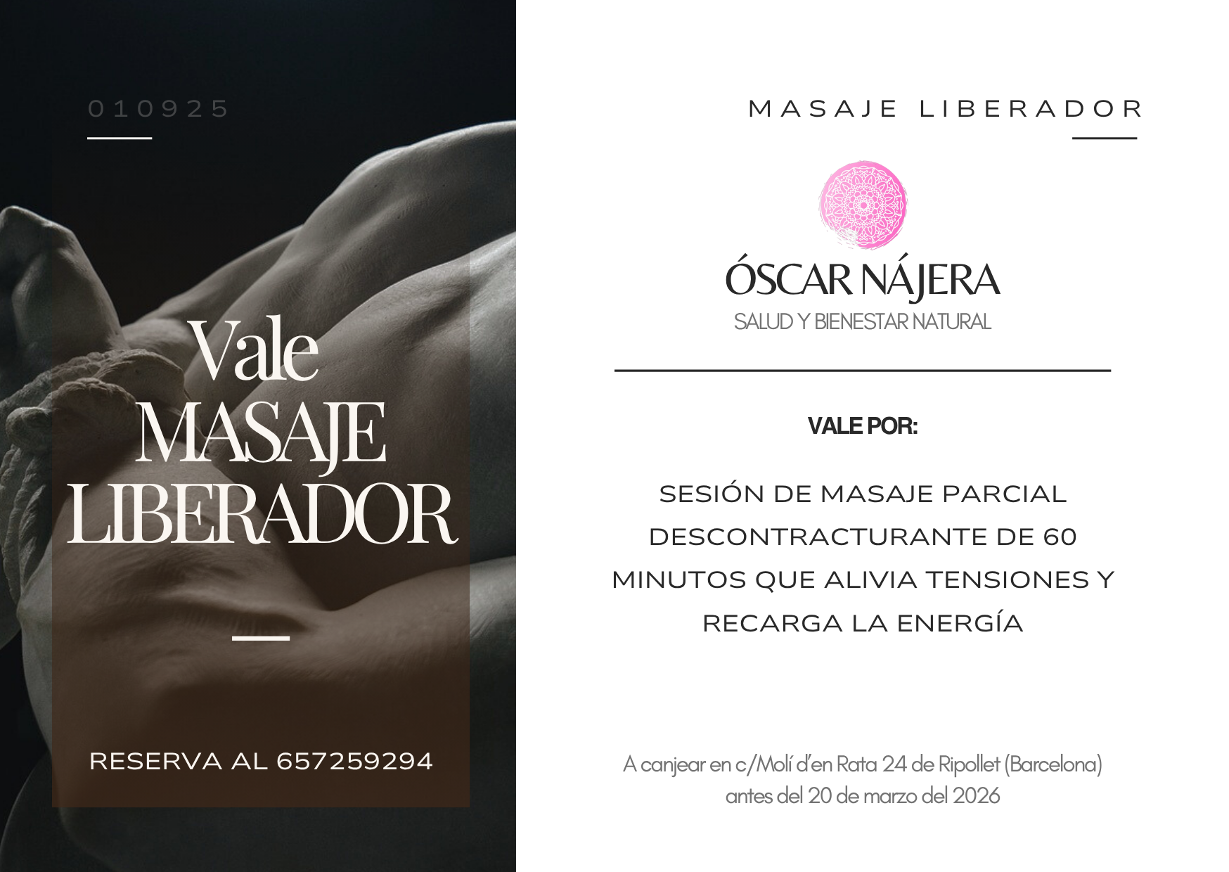 VALE MASAJE LIBERADOR